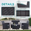 4 Piece Patio Conversation Set with Loveseat, Chairs and Table, Outdoor Seating Set with Removable Washable Cushions for Garden or Deck-Maison Boucle - 4 of 4