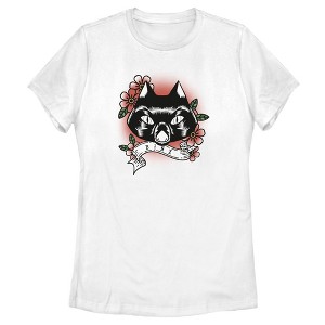 Women's Disney Hocus Pocus Binx Flower Tattoo T-Shirt - 1 of 4