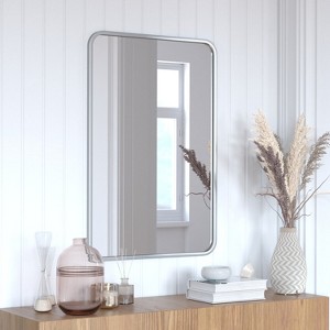 Flash Furniture Jada Decorative Wall Mirror - Rounded Corners, Bathroom & Living Room Glass Mirror Hangs Horizontal Or Vertical - 1 of 4