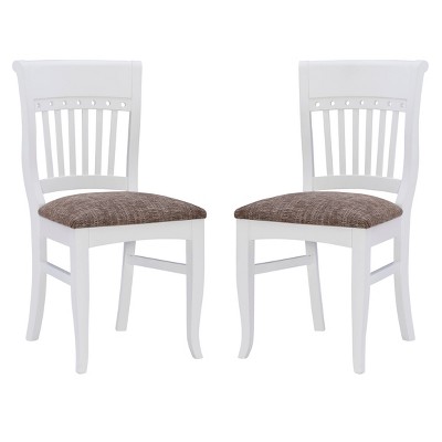 Set of 2 Stratton Armless Chair White - Linon