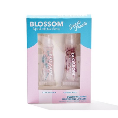 Blossom Cotton Candy & Caramel Apple Sweet Treats Lip Makeup Box Set - 2pc - 0.66oz