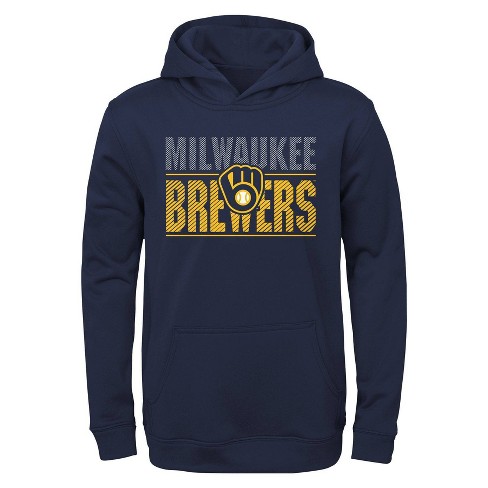Mlb Milwaukee Brewers Boys' Poly Hooded Sweatshirt : Target