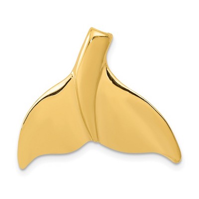 Black Bow Jewelry 14k Yellow Gold Large Whale Tail Slide