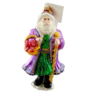 Christopher Radko 6.5 Inch Krakow Claus Ornament Santa Basket Christmas Tree Ornaments - 1 of 3