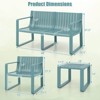 Costway 5 PCS Patio Furniture Set with 1 Loveseat 2 Patio Chairs & 2 Side Tables Blue/White - 3 of 4