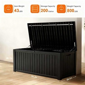YARDGRACE large gallon resin deck box, lockable terrace indoor and outdoor storage box, waterproof storage box - 1 of 4