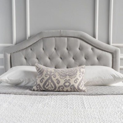 Contemporary Camelback Upholstered Headboard Full/Queen Size with Button Tufted Diamond Stitch & Nailhead Accents -Christopher Knight Home