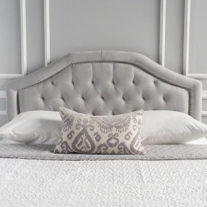 Contemporary Camelback Upholstered Headboard Full/Queen Size with Button Tufted Diamond Stitch & Nailhead Accents -Christopher Knight Home - 1 of 4