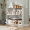 Kids Toy Storage Organizer with 3 Movable Drawers and 5-Section Bookshelf - 3-Tier Large Toy Cabinet for Playroom, Kindergarten, and School - 3 of 4