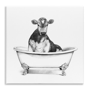 Stupell Industries Cow in Bathtub Sketch Wall Plaque Art - 1 of 4