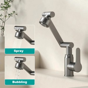 LunaLulinlk Faucet, 360° Swivel, Spray Pattern, Stainless Steel for Kitchen and Bathroom, Gray - 1 of 4