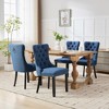 NicBex High-End Solid Wood Linen Tufted Dining Chairs Set of 2 with Nailhead Trim,Flax Upholstered Kitchen Chairs,Living Room Chairs - 4 of 4