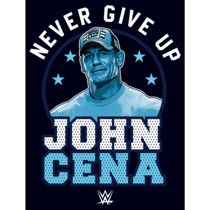 Women's WWE John Cena Never Give Up Blue Logo T-Shirt, 2 of 5