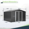 NicBex 10x10 FT Outdoor Storage Shed,Utility Metal Tool Storage with Lockable Doors for Backyard,Patio Lawn,Garden - 3 of 4