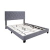 Queen Size Upholstered Platform Bed Frame with Adjustable Headboard 4W, White/Gray/Brown -ModernLuxe - 4 of 4