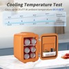YASHE Mini Fridge, 4 Liter/ 6 Cans Skincare Fridge for Bedroom, 110V AC/ 12V DC Thermoelectric Cooler and Warmer for Drink, Office, Car, Orange - 4 of 4