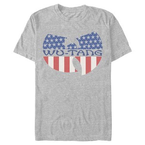 Mens Wu-Tang Clan American Flag Group Logo T Shirt - Sport Grey