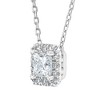 Pompeii3 1Ct TW Princess Cut Halo Diamond Pendant Women's Necklace 18" Lab Created - image 3 of 4