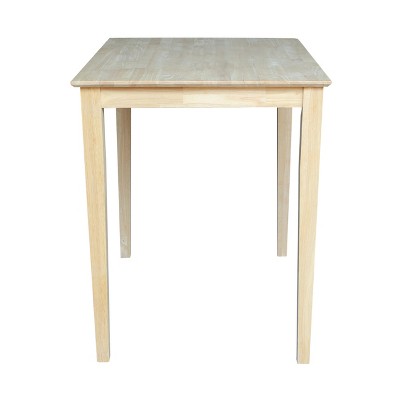 Natural Wood Counter Height Dining Table with Shaker Legs