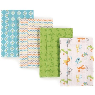 Luvable Friends Baby Cotton Flannel Burp Cloths 4pk, Abc, One Size