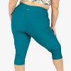 Calypsa Women's Plus Size High Waisted Chlorine Resistant Capri Swim Leggings - 2 of 4