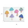 HomeRoots 3' X 4' White Blue And Green Mushrooms Youthful Washable Area Rug - 3 of 3