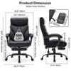 High Back Executive Office Chair - 500lb Capacity Ergonomic PU Leather Swivel Chair with Adjustable Height, Lumbar Support & Flip-Up Arms - 2 of 4