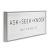 Stupell Industries Ask Seek Knock Minimal Scripture Framed Giclee Art, Gray, 24" x 10" - 2 of 4