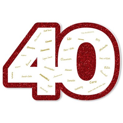 Big Dot of Happiness We Still Do - 40th Wedding Anniversary - Guest Book Sign - Anniversary Party Guestbook Alternative - Signature Mat