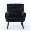 APRILSOUL Black and Foam Modern Soft Linen Material Ergonomics Accent Chair Home Chair With Black Legs For Indoor Home - 4 of 4