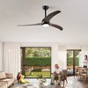 52" Flush Mount Ceiling Fan with Solid Wood Blades, Remote Control & Reversible Motor, Noiseless, 6 Speed, for Patio, Living Room, Bedroom - 3 of 4