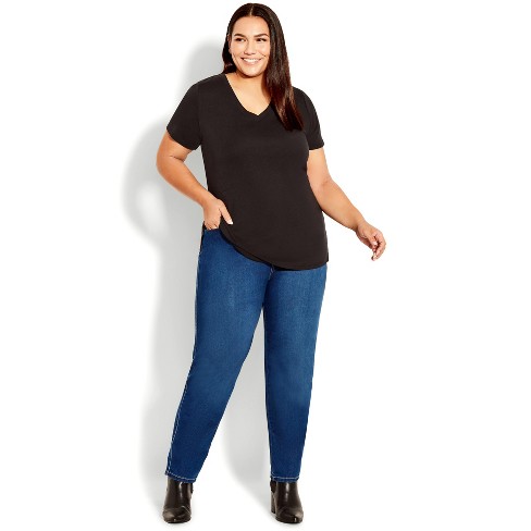 Avenue  Women's Plus Size Jean Butter Straight - Mid Wash - 16w