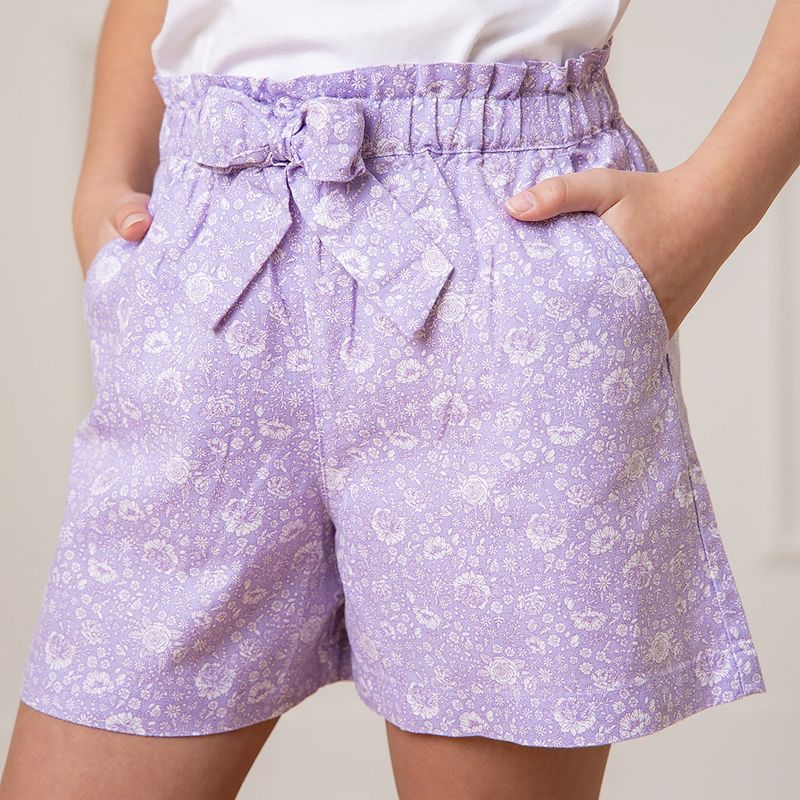 Hope & Henry Girls' Pull-On Cinched Waist Linen Short, Toddler, 3 of 7
