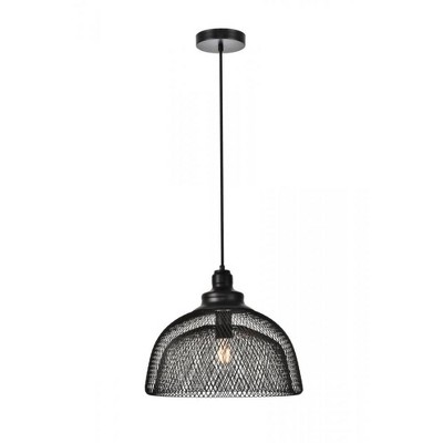 Elegant Lighting Warren Collection Pendant D13.5in H11in Lt:1 Black Finish