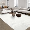 Area Rug Machine Washable, Modern Geometric Rug Non Slip Indoor Carpet, Ultra Soft Low Pile Rug for Bedroom Living Room, Beige - 2 of 4