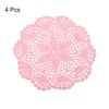 Unique Bargains Handmade Crochet Round Lace Placemats with Floral Patterns for Wedding Party - 3 of 4