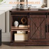 59 Inch TV Stand for TVs Up to 65 Inch, Farmhouse Wood Entertainment Center with Sliding Barn Doors with Adjustable Shelves & Open Compartment - 4 of 4