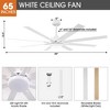 Parrot Uncle 65" Modern LED Windmill Ceiling Fan with Light and Remote-Three Color Temperature - 4 of 4