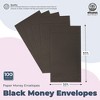 Okuna Outpost 100 Pack Black Money Envelopes for Cash, Budgeting, Money Saving Envelopes for Coins, Blank, 3.5x6.5 in - 3 of 4