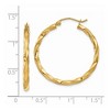 Black Bow Jewelry 14k Yellow Gold Polished & Satin Twisted Round Hoop Earrings, 32mm - 4 of 4