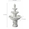 Ibiza 46" High Large Italian Outdoor Decor Sand Stone Floor Fountain with Light LED 3-Tier Outside Garden Patio Yard Backyard - 3 of 4