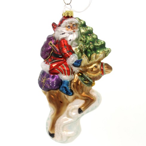 Holiday Ornaments Reindeer Santa - 7.25 Inches - Ornament Poland ...