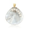 Ross-Simons Mother-Of-Pearl Seashell Pendant With 4-4.5mm Cultured Pearls in 14kt Yellow Gold Size 1.75 - 4 of 4