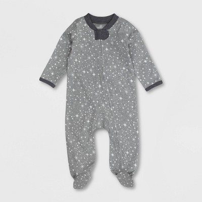 Image of Honest Baby Organic Cotton Twinkle Star Sleep N' Play - Gray 6-9M
