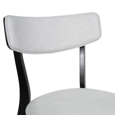 Chazz Light Gray Upholstered Dining Chairs with Matte Black Wood Frame