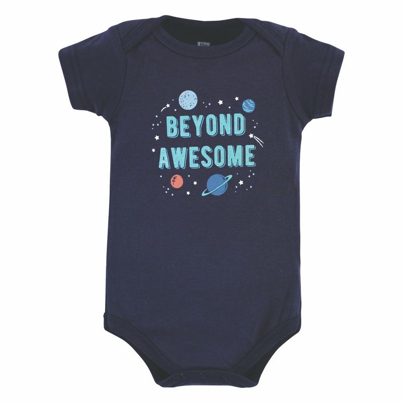 Hudson Baby Infant Boy Cotton Bodysuits, Space, 4 of 7