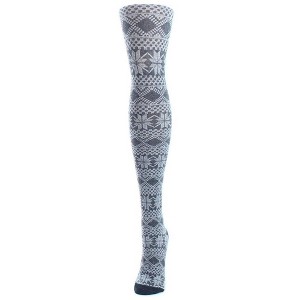 Memoi Flake Zone Cotton Blend Sweater Tights Black S-M - 1 of 2