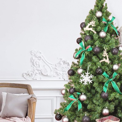 Modern Black and Gray Shatterproof Plastic Christmas Ornaments Set