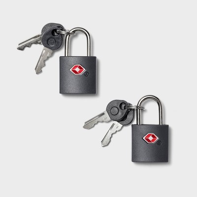 2pk Key Luggage Lock Gray - Open Story™