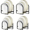 LunaLulinlk 4 Pack Plate Holder Organizer Large Dish Storage Rack for Cupboard and Countertop-Non-Slip & Rust Proof ,2 Large and 2 Small - 2 of 4